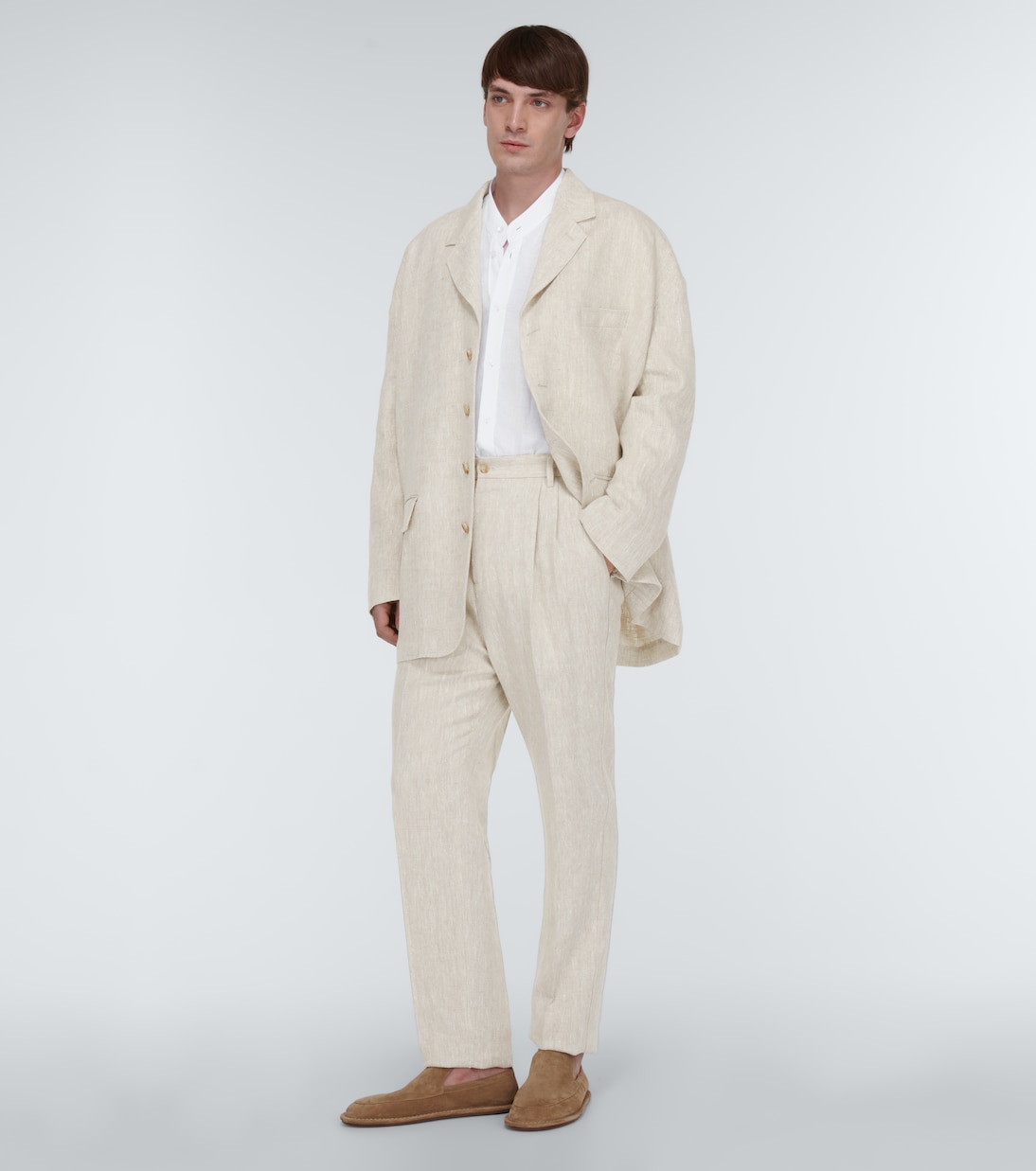 High-rise slim linen pants | Dolce&Gabbana