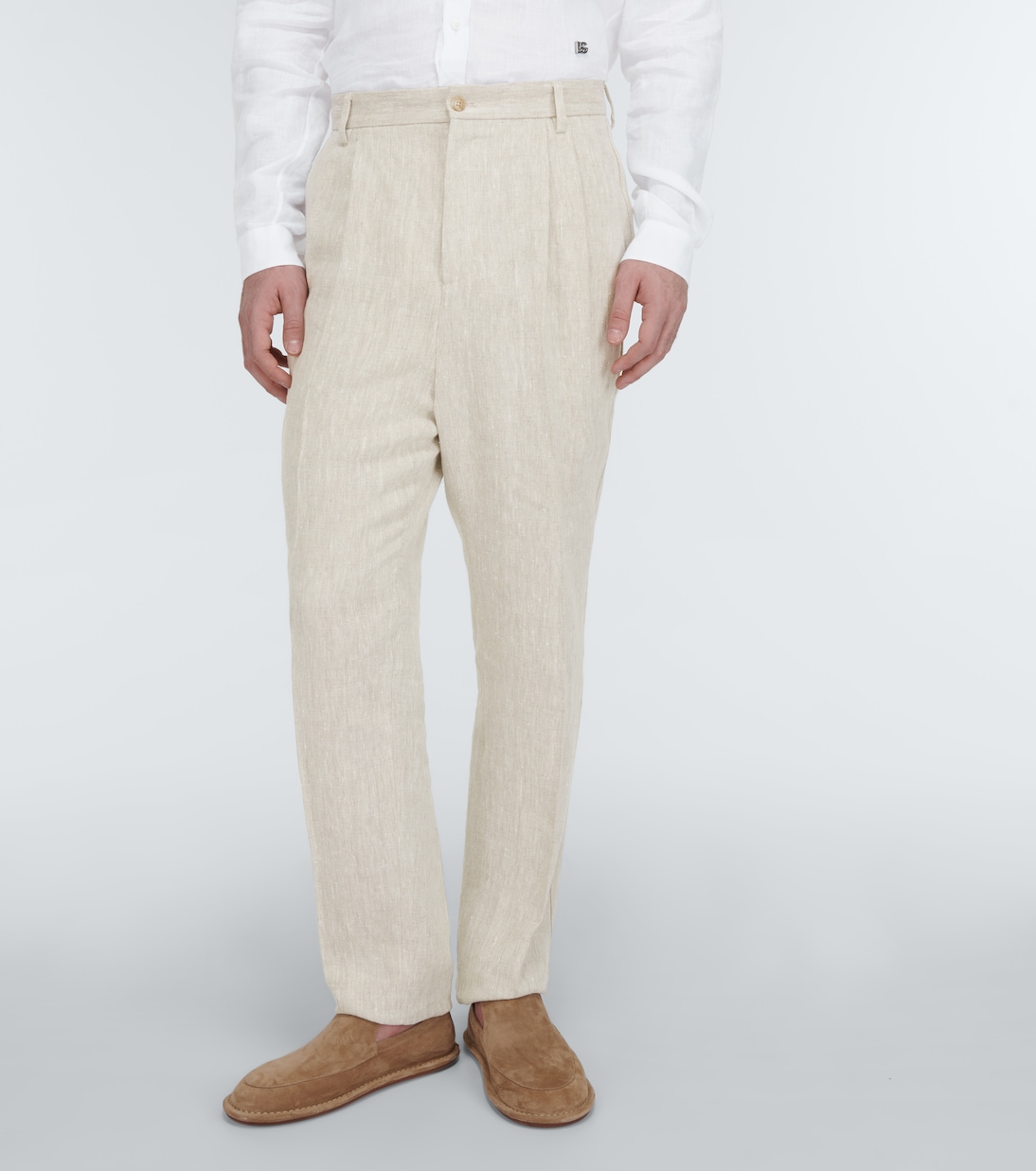 High-rise slim linen pants | Dolce&Gabbana