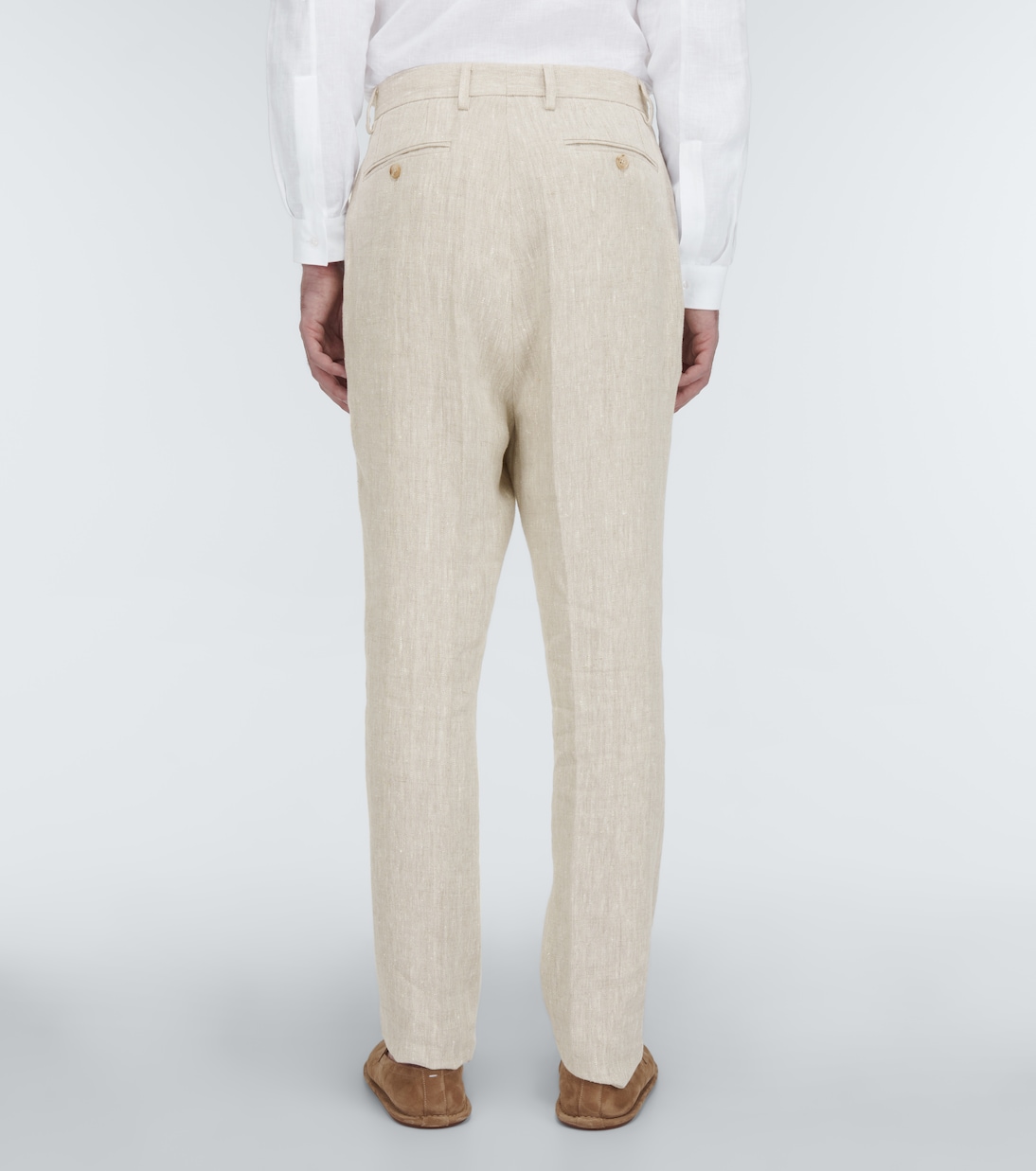 High-rise slim linen pants | Dolce&Gabbana