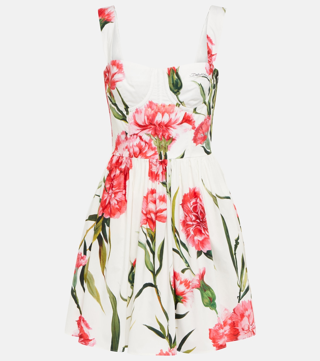 Vestido corto de algodón floral | Dolce&Gabbana