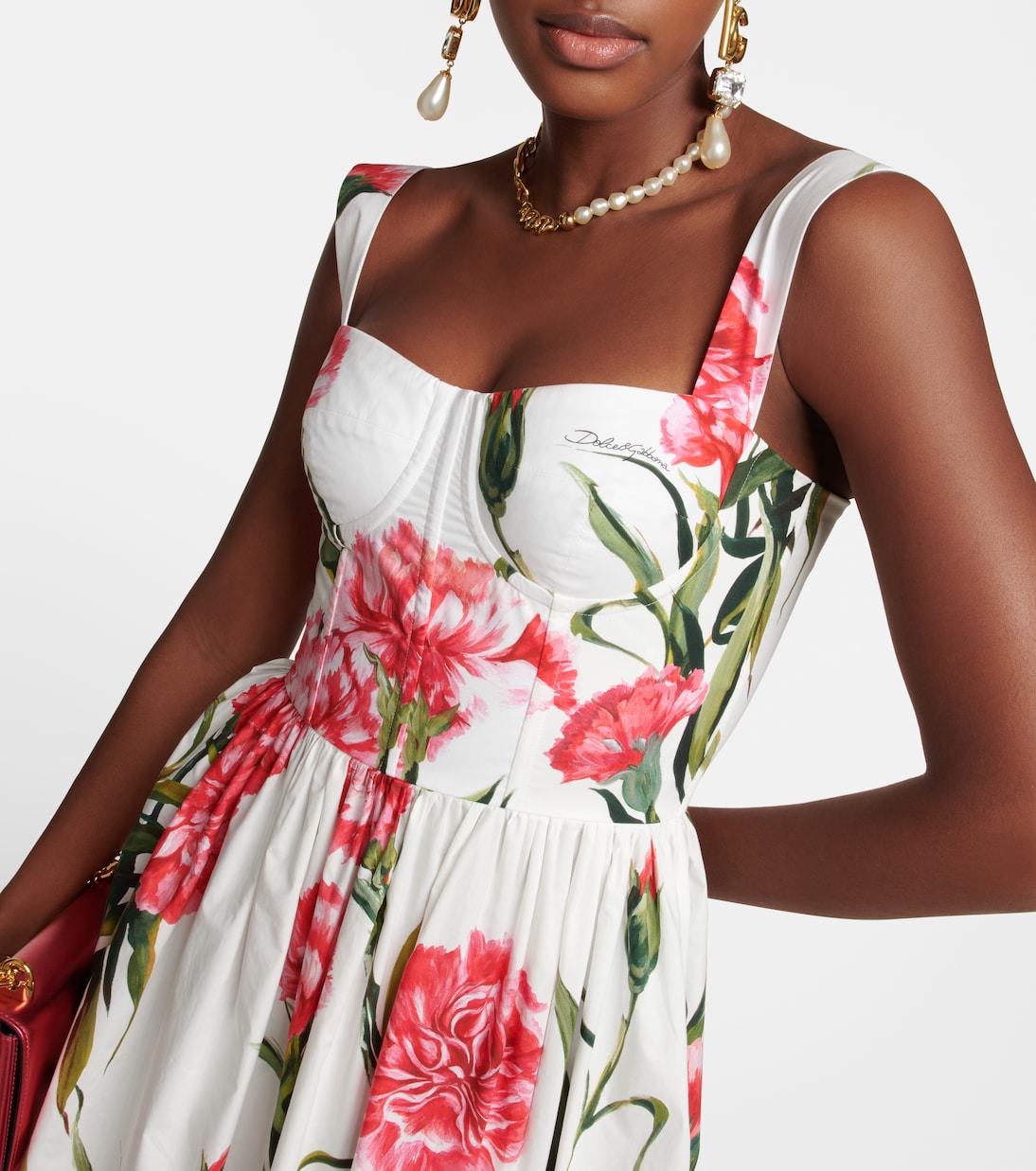 Vestido corto de algodón floral | Dolce&Gabbana