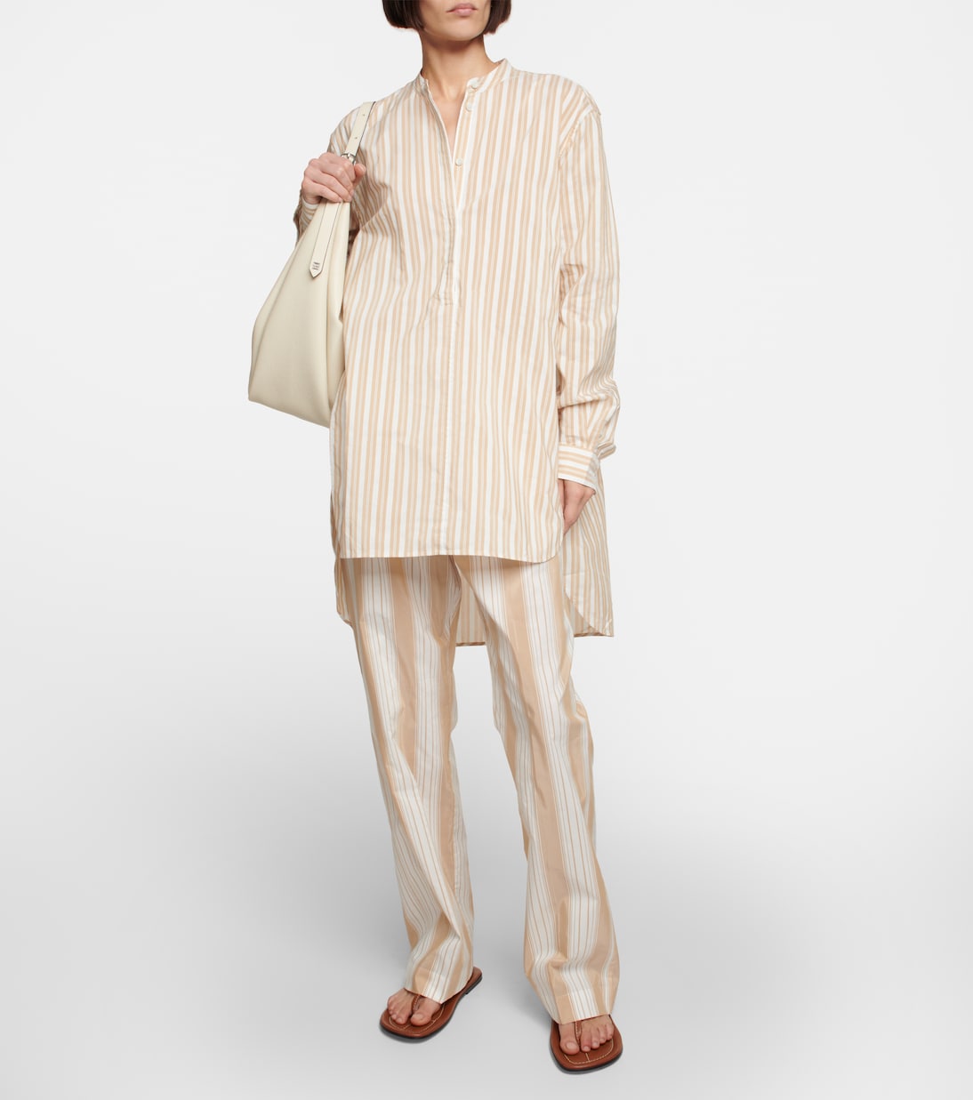 Chemise rayée en coton et soie | Toteme
