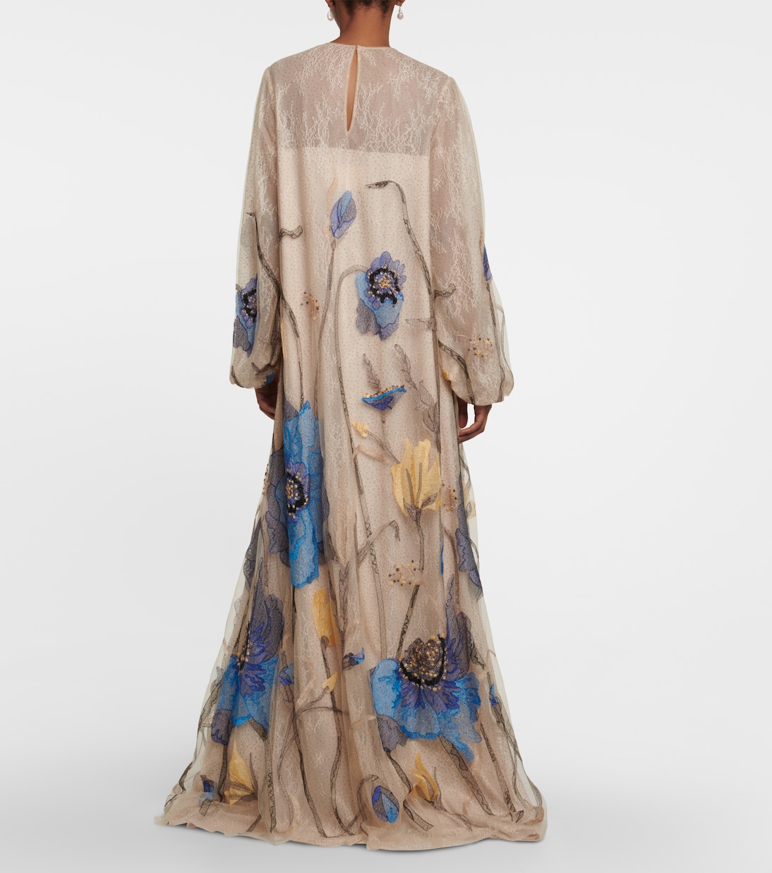 Vestido de Encaje y Tul Bordado Costarellos para Jóvenes Elegantes