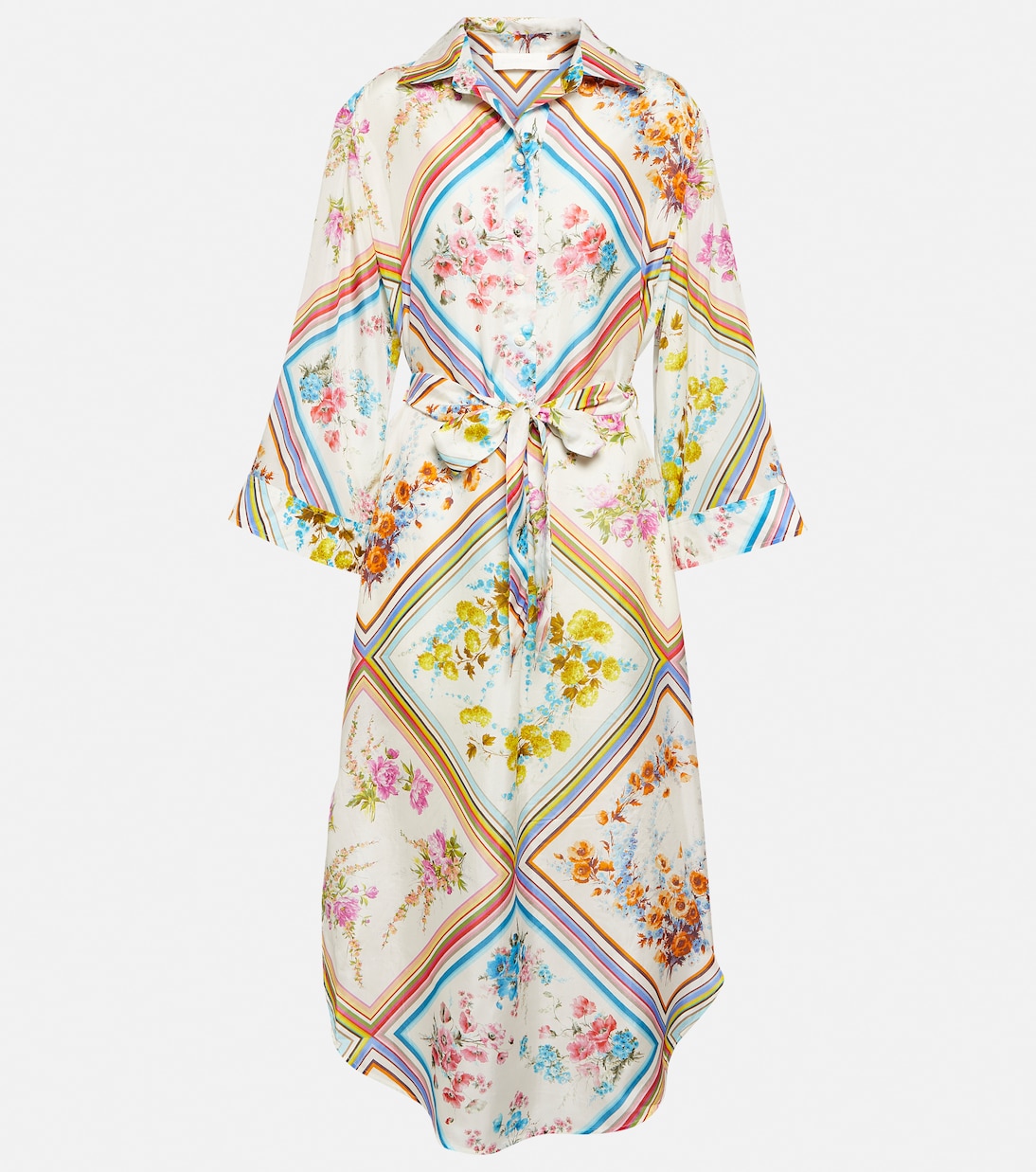 Vestido midi Halcyon de seda floral | Zimmermann