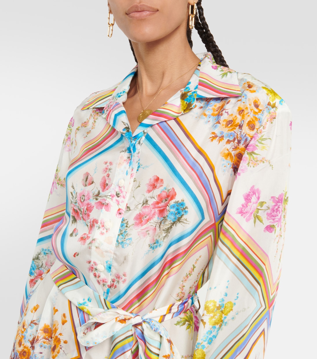 Vestido midi Halcyon de seda floral | Zimmermann