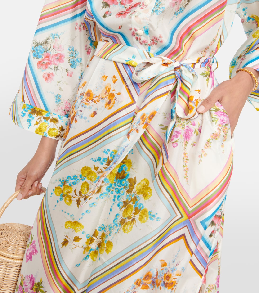 Vestido midi Halcyon de seda floral | Zimmermann