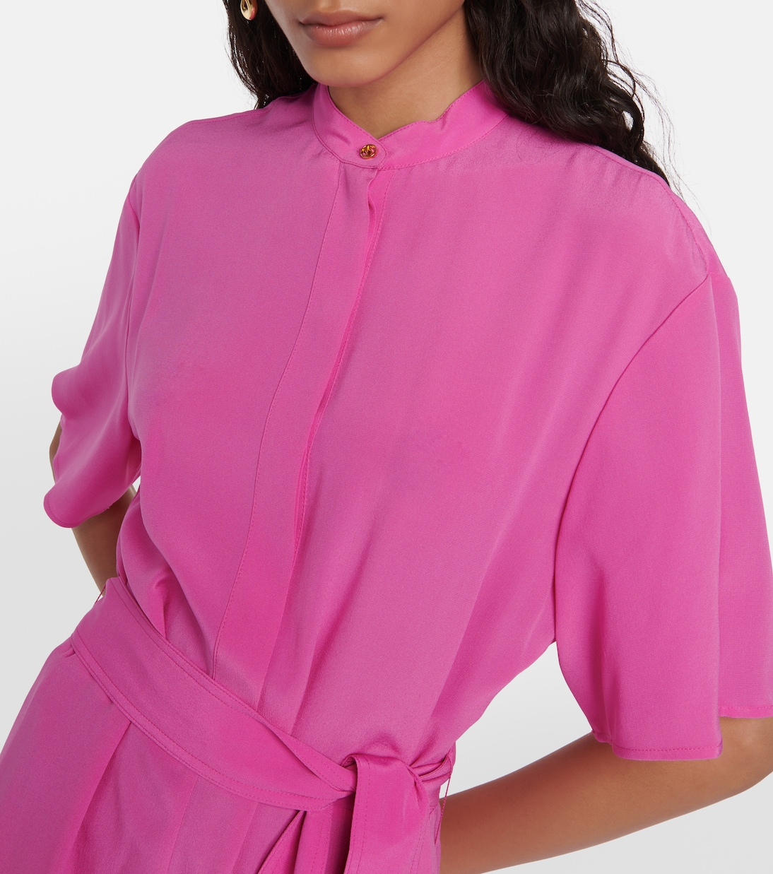 Vestido midi asimétrico de seda | Stella McCartney