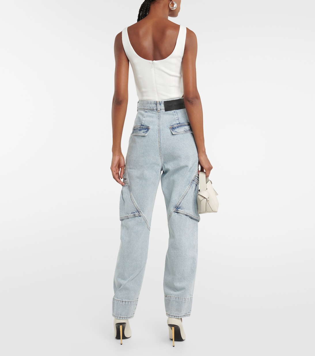Jeans cargo a vita alta | The Mannei