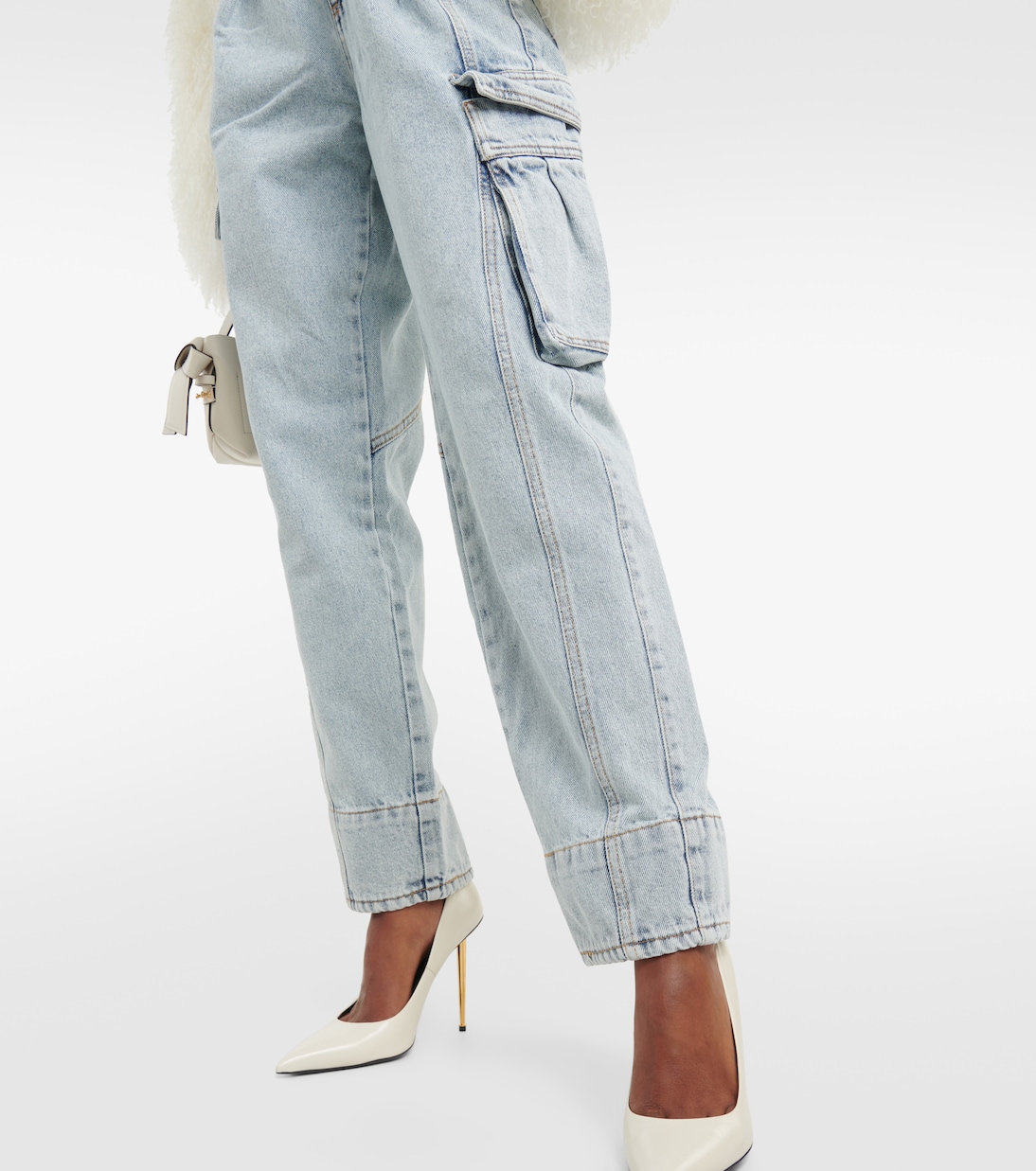 Jeans cargo a vita alta | The Mannei