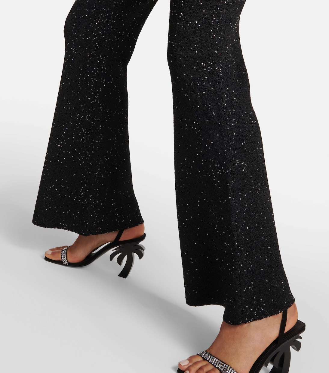 Pantalon évasé imprimé à taille mi-haute | Palm Angels