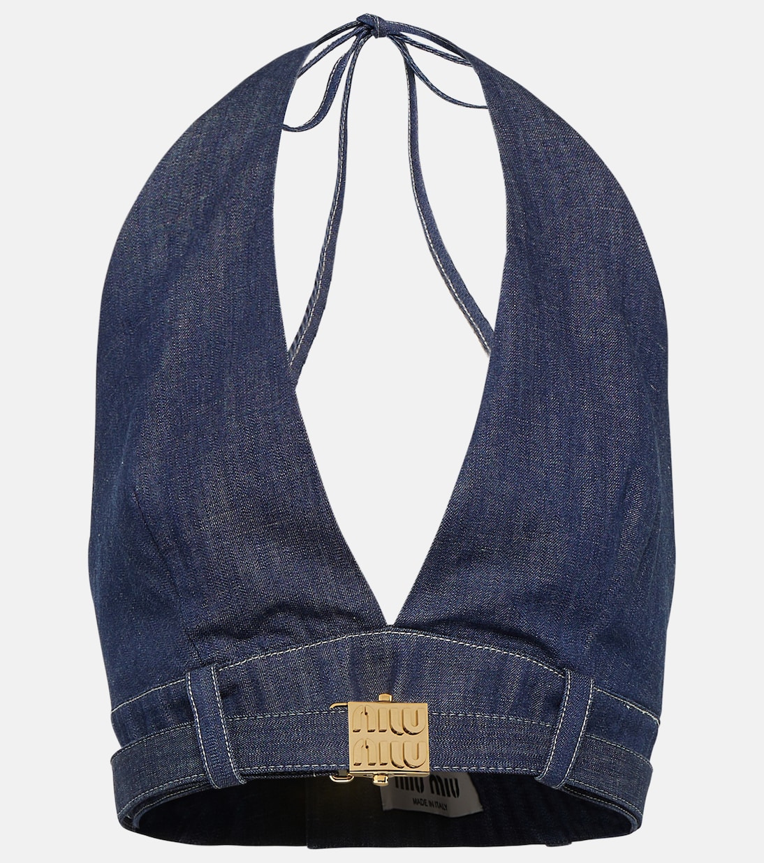 Top en jean à ornements | Miu Miu