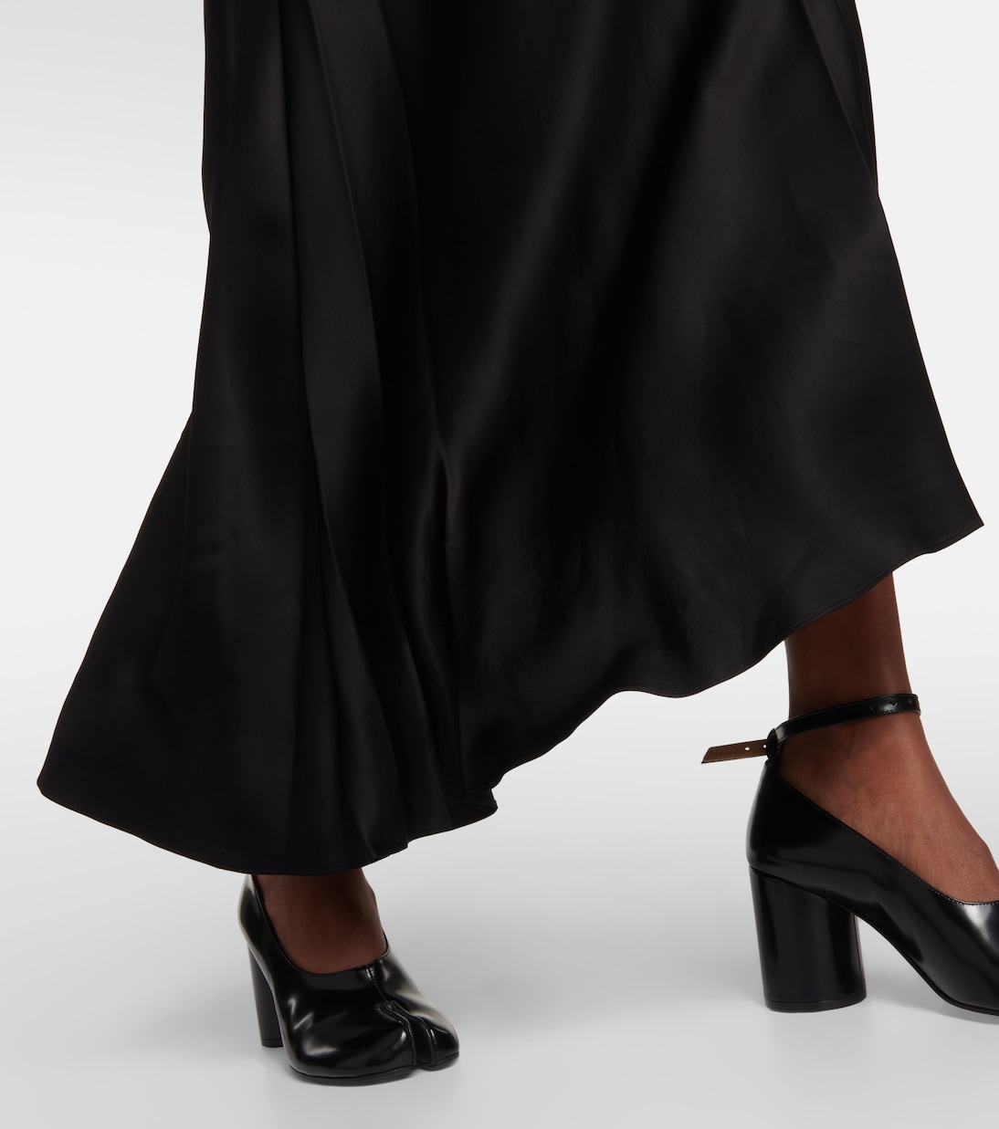 Jupe longue asymétrique en jean et satin | MM6 Maison Margiela