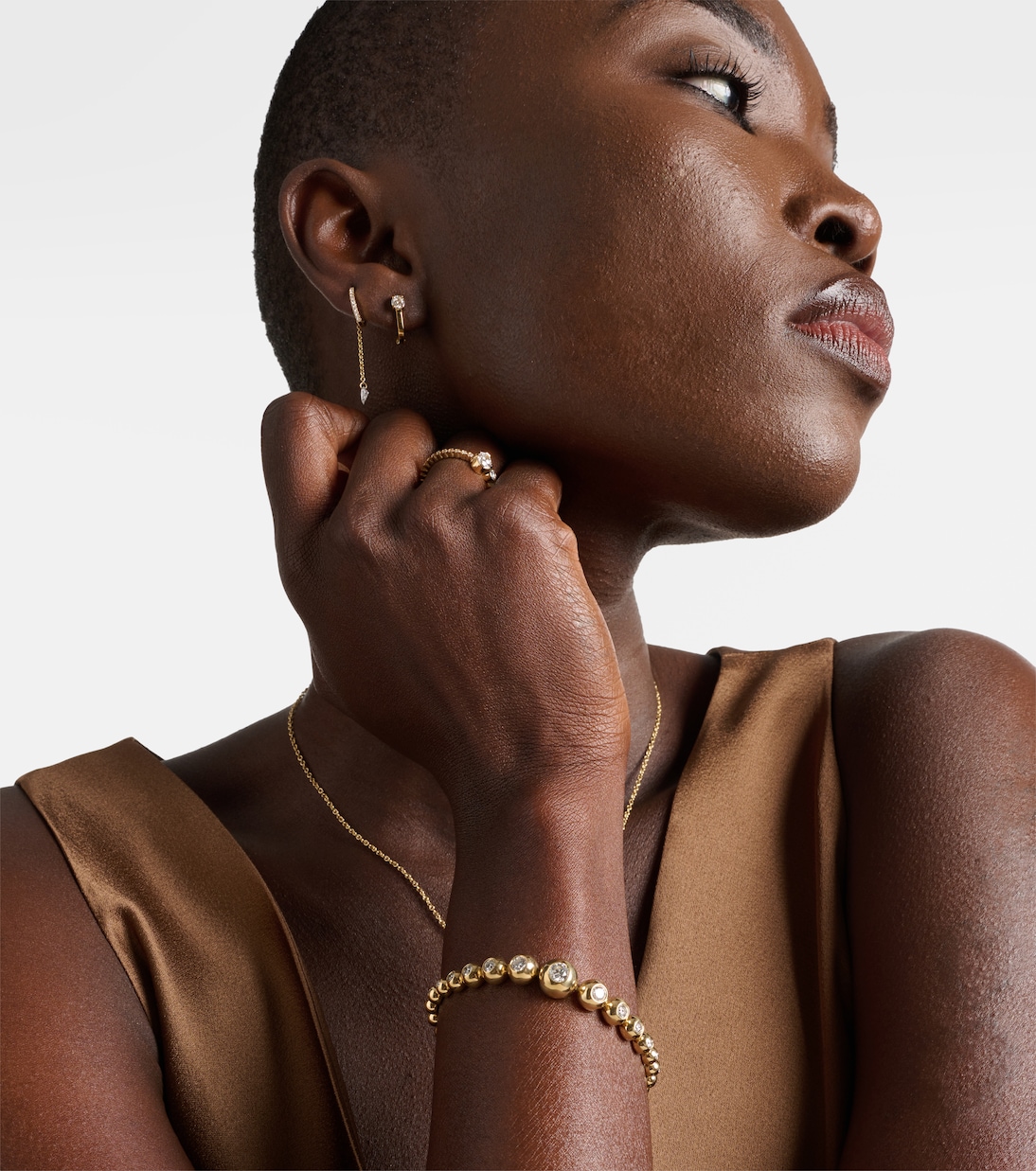 Armband Audrey Graduated aus 18kt Gelbgold mit Diamanten | Melissa Kaye