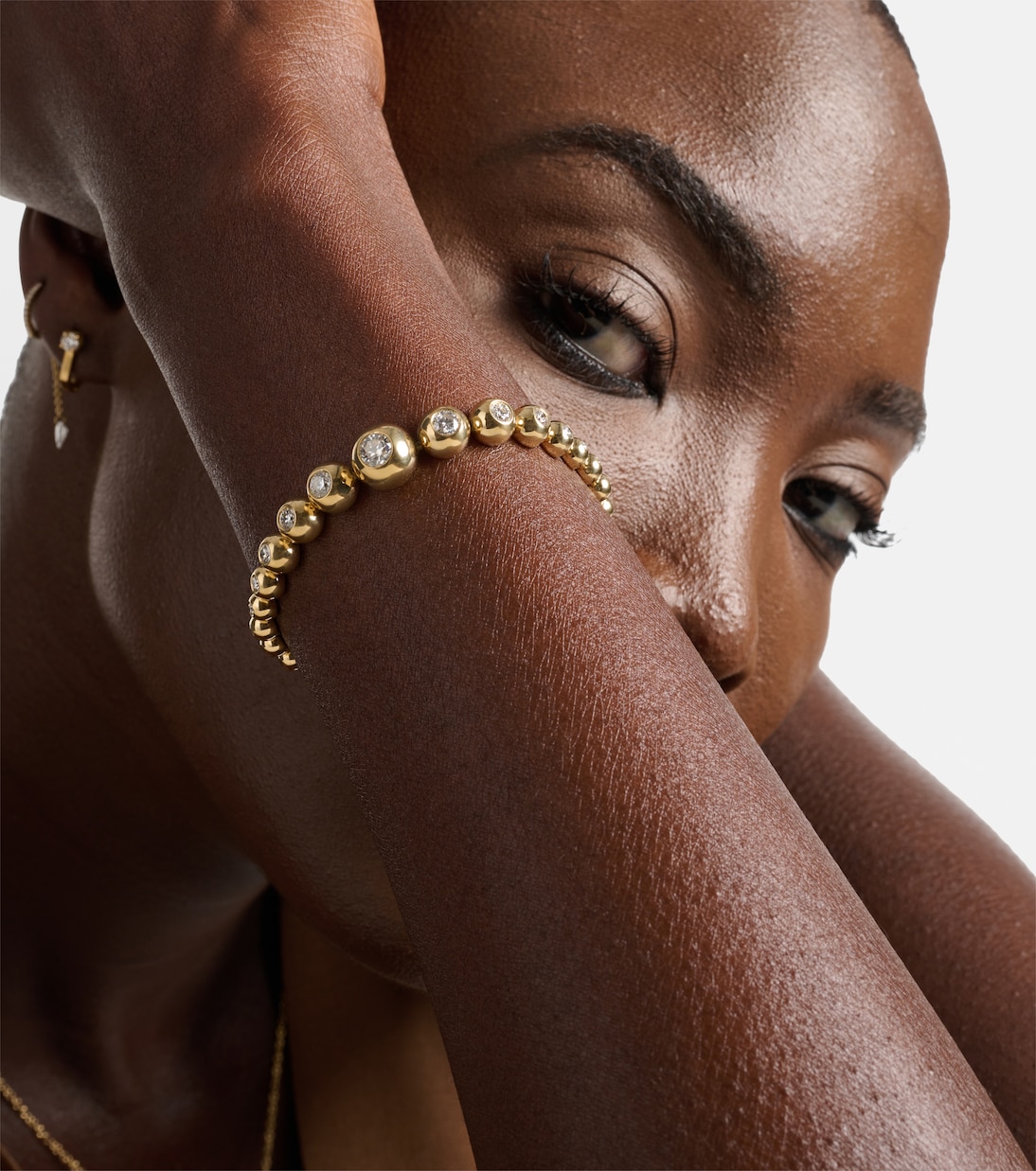 Armband Audrey Graduated aus 18kt Gelbgold mit Diamanten | Melissa Kaye