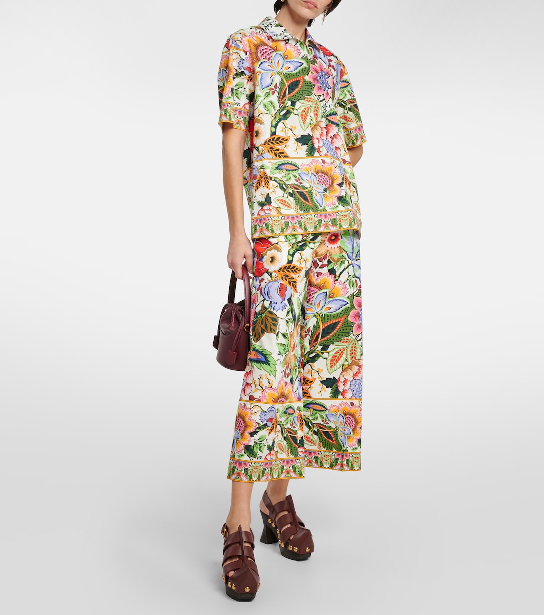Jupe-culotte en coton à fleurs | Etro