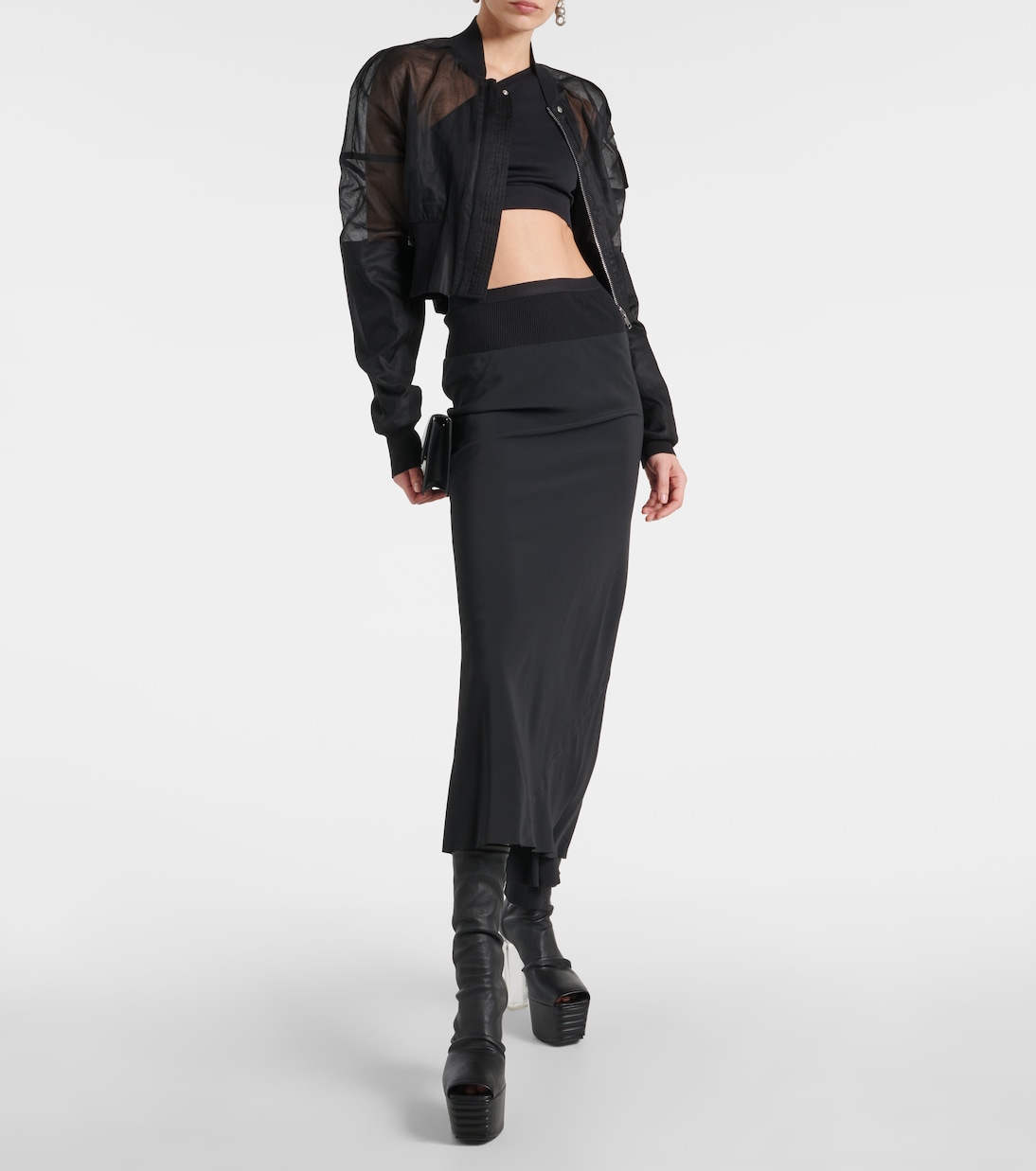 Falda midi de jersey | Rick Owens