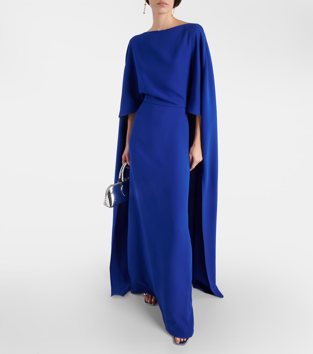 Vestido de fiesta de seda con capa | Valentino