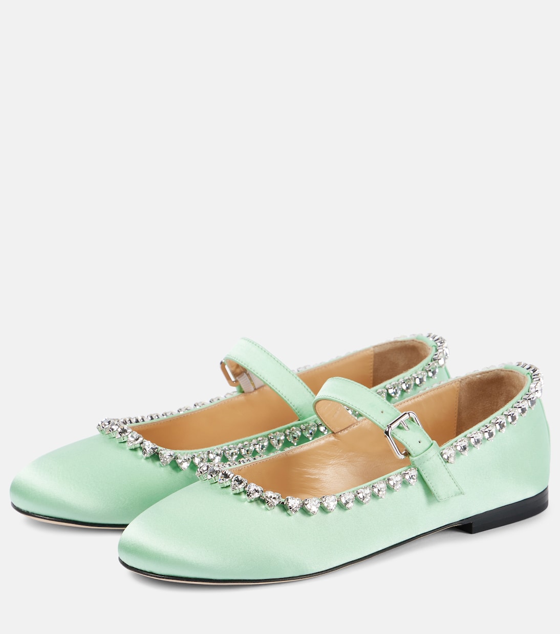 Audrey embellished satin Mary Jane flats | Mach & Mach