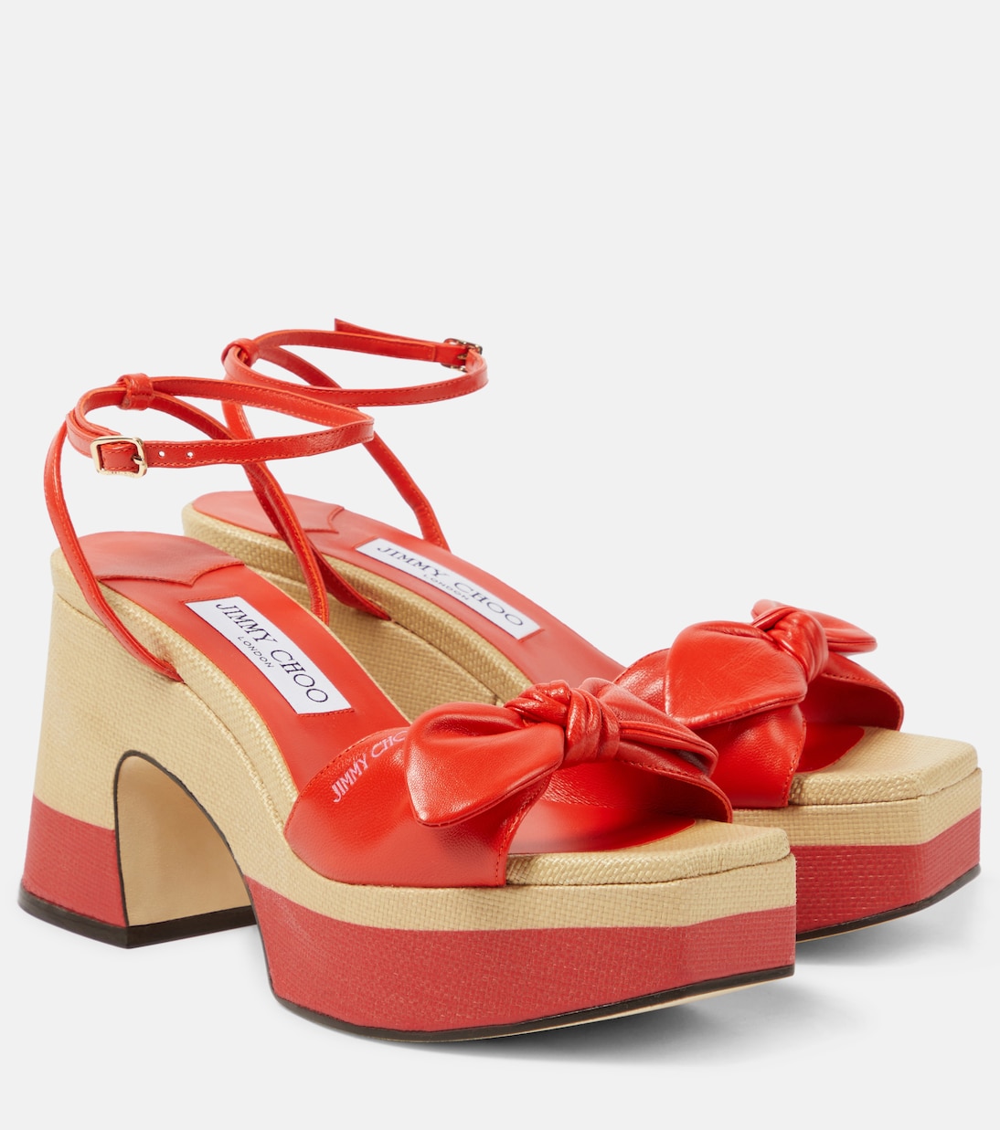 Ricia 95 leather platform sandals | Jimmy Choo