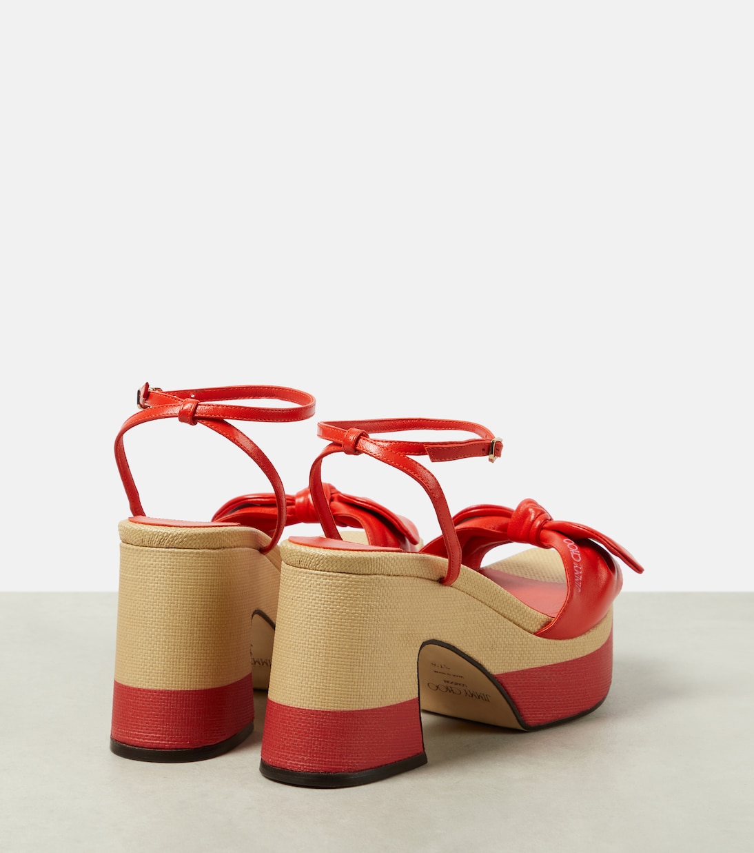 Ricia 95 leather platform sandals | Jimmy Choo
