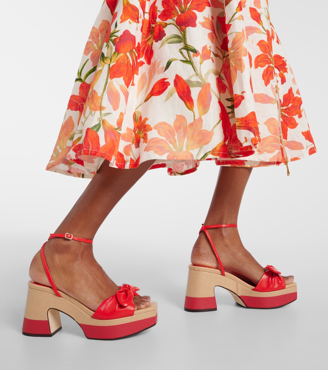 Ricia 95 leather platform sandals | Jimmy Choo