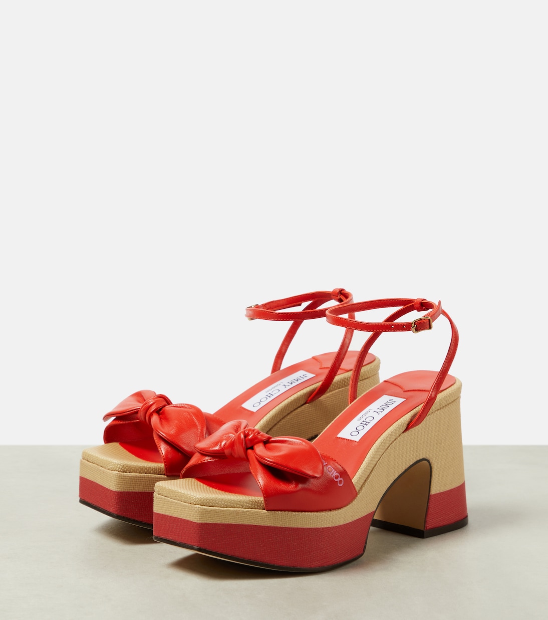 Ricia 95 leather platform sandals | Jimmy Choo