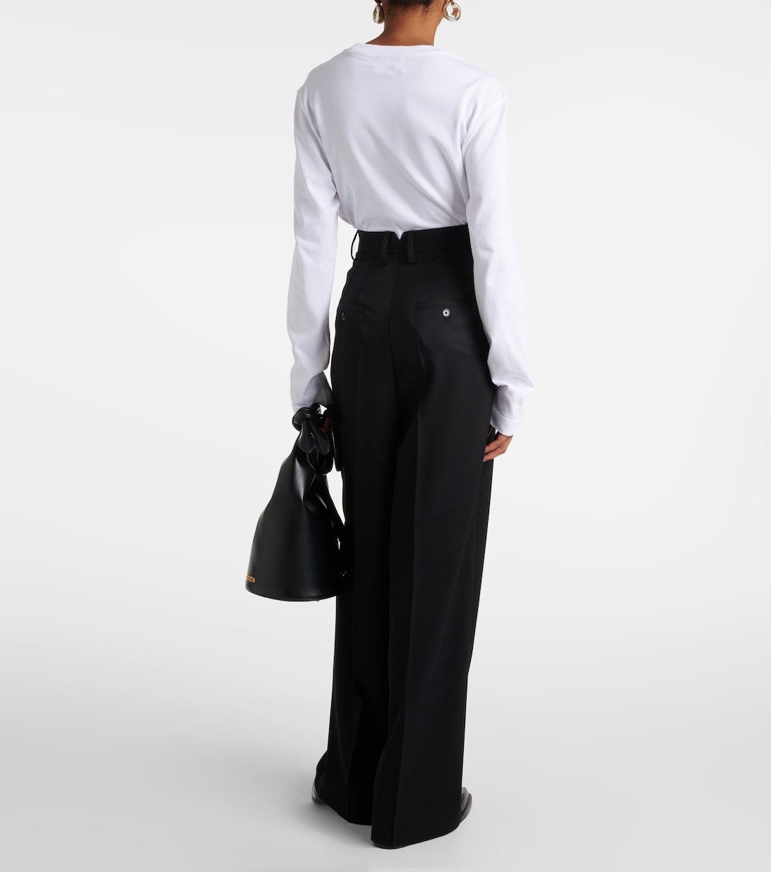 Weite High-Rise-Hose aus Wolle | Ami Paris