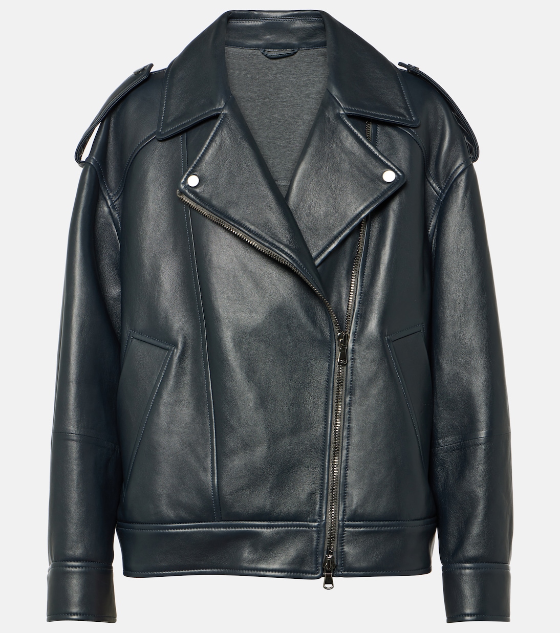 Giacca biker in pelle | Brunello Cucinelli