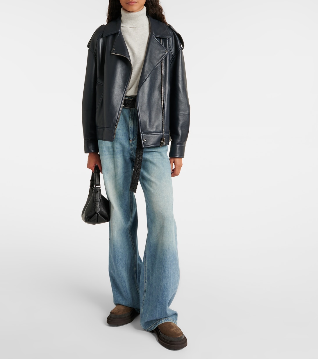 Giacca biker in pelle | Brunello Cucinelli