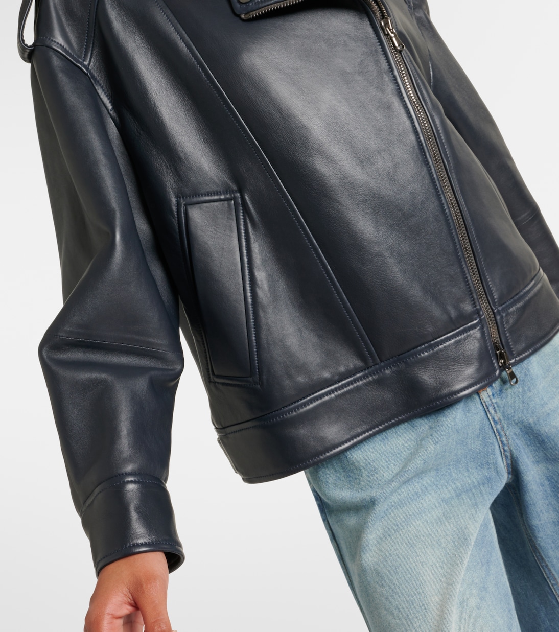 Giacca biker in pelle | Brunello Cucinelli