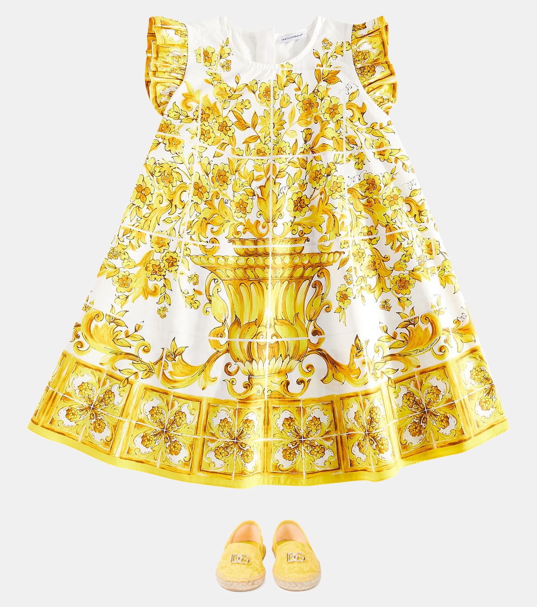 Abito in cotone con stampa | Dolce&Gabbana Kids