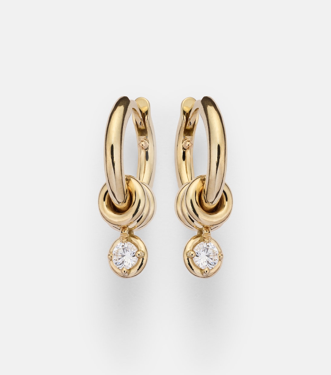 Orecchini a cerchio Zahra Micro in oro 18kt con diamanti | Spinelli Kilcollin