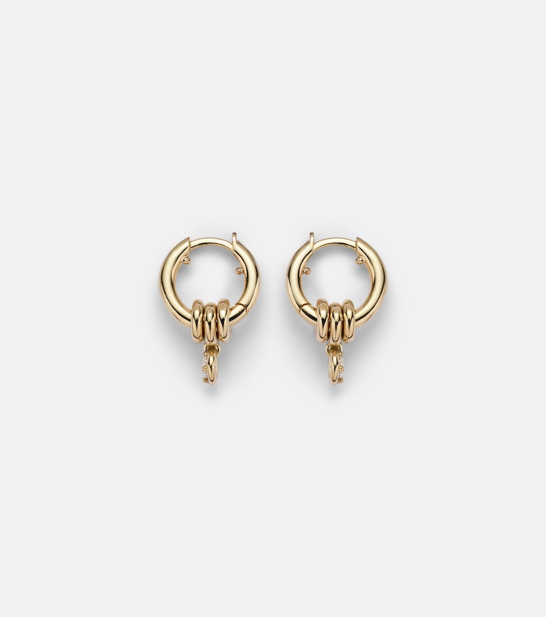 Orecchini a cerchio Zahra Micro in oro 18kt con diamanti | Spinelli Kilcollin
