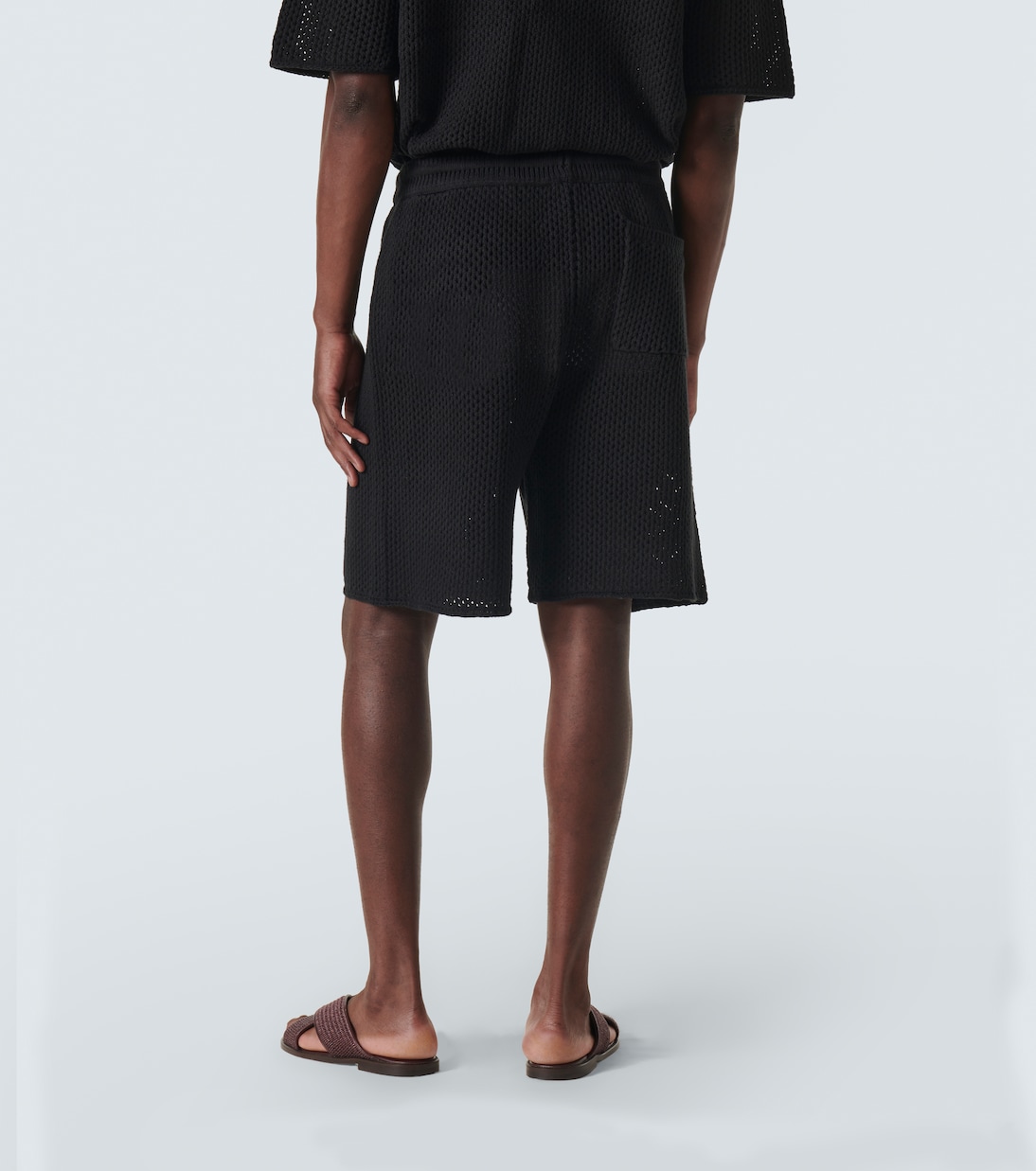 Shorts de croché de mezcla de algodón | Commas