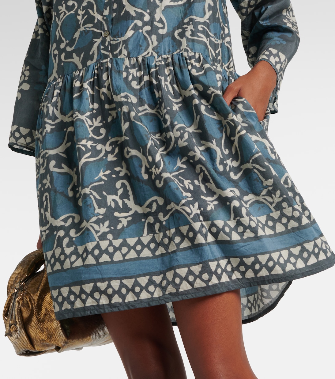 Talia printed cotton and silk minidress | Velvet