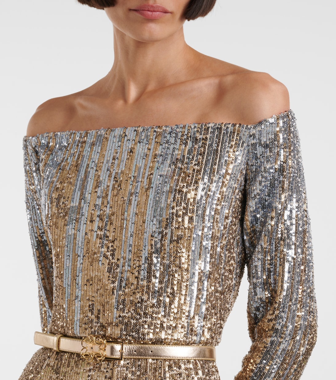 Sequined off-shoulder gown | Elie Saab