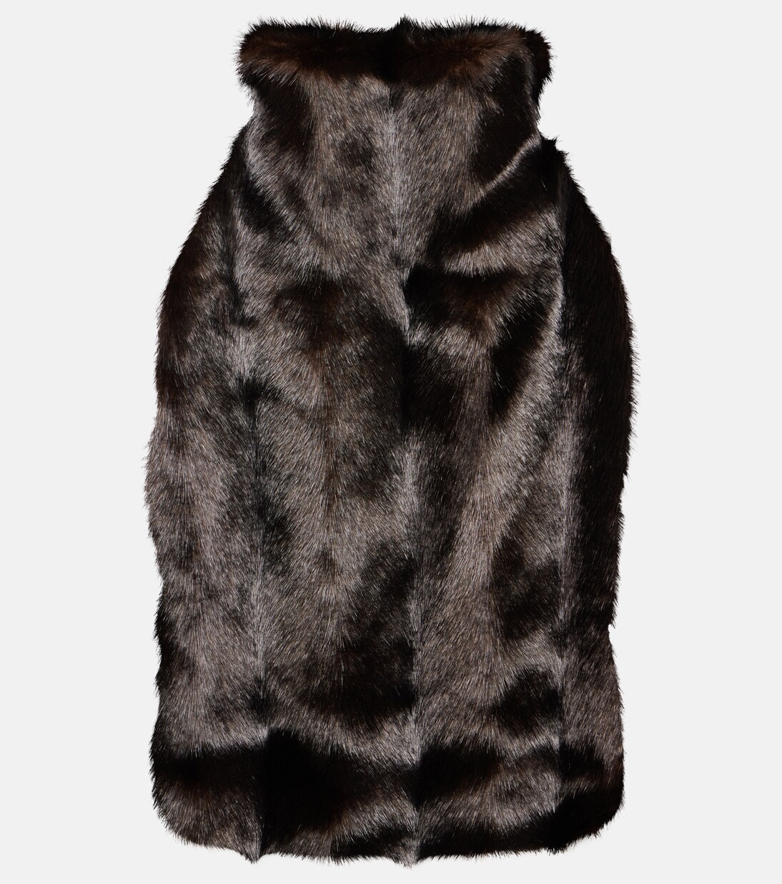 Halterneck faux fur top in brown Magda Butrym Mytheresa