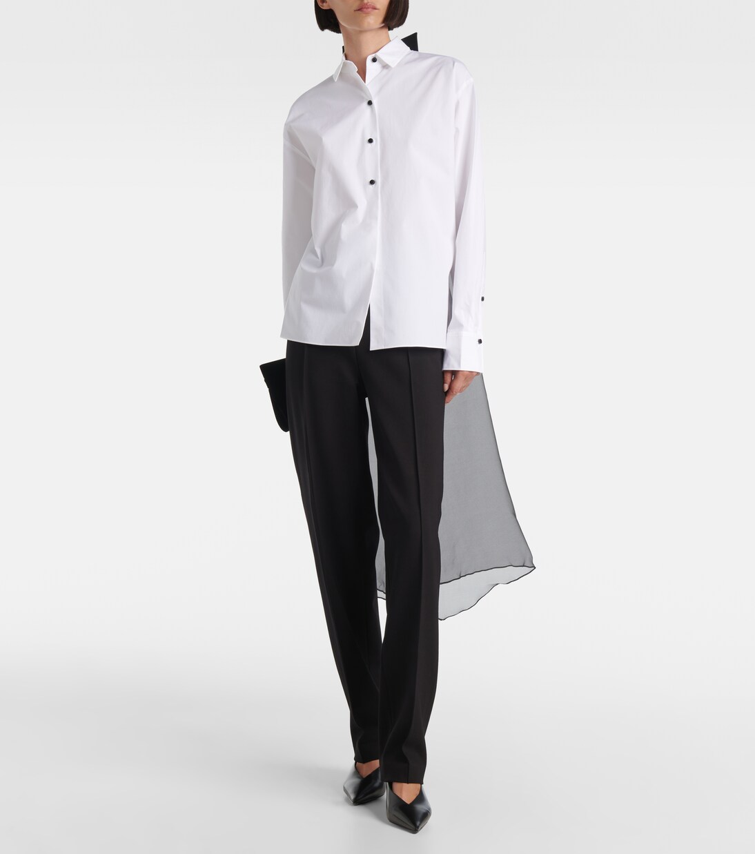 Poplin Power bow-detail cotton-blend poplin shirt | Dorothee Schumacher