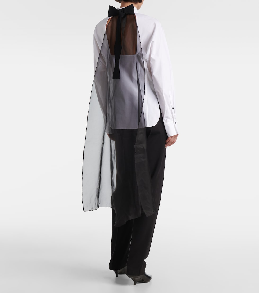 Poplin Power bow-detail cotton-blend poplin shirt | Dorothee Schumacher