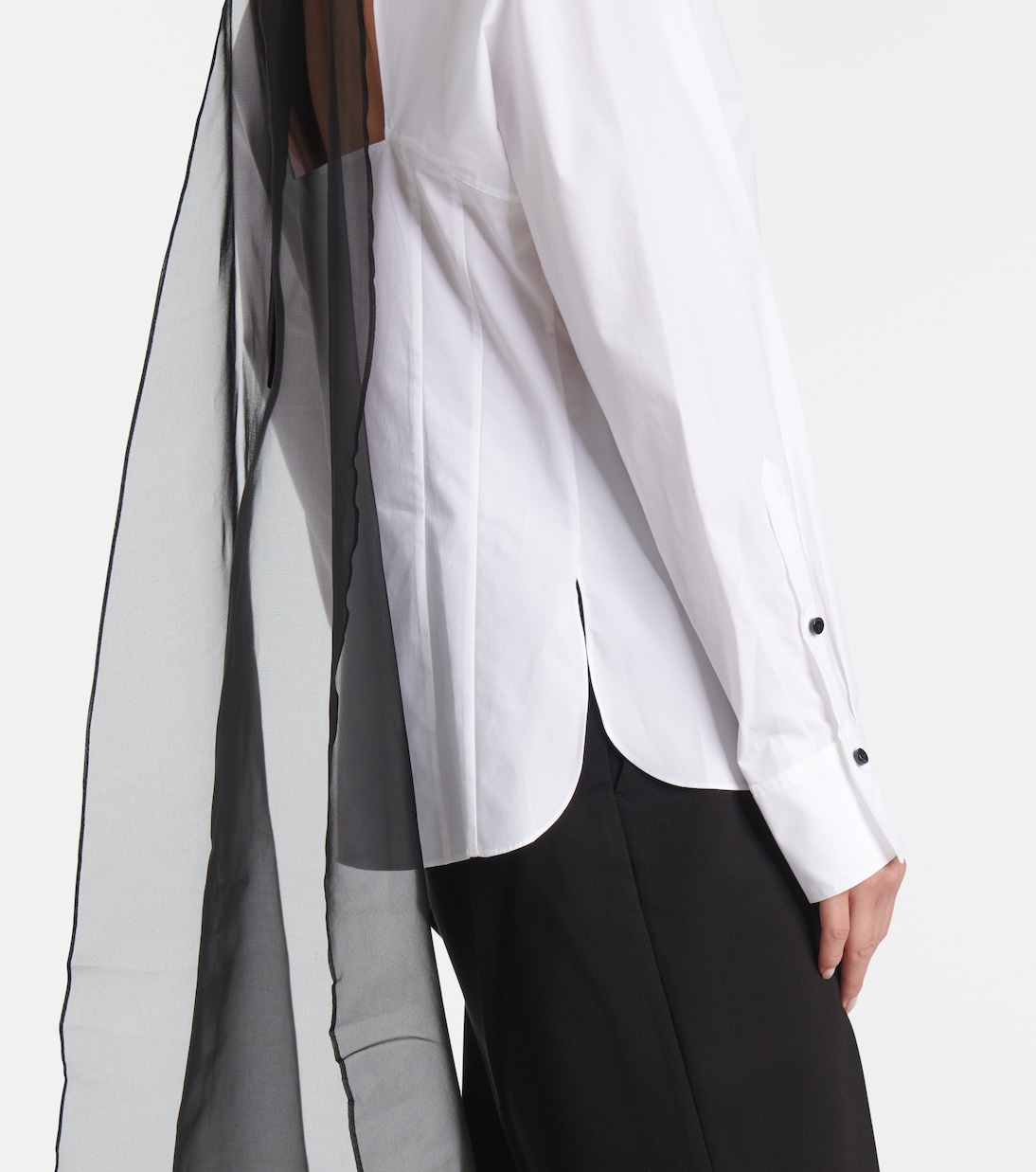 Poplin Power bow-detail cotton-blend poplin shirt | Dorothee Schumacher