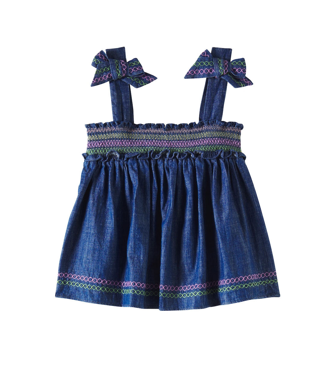 Besticktes Top Tallow aus Denim | Zimmermann Kids