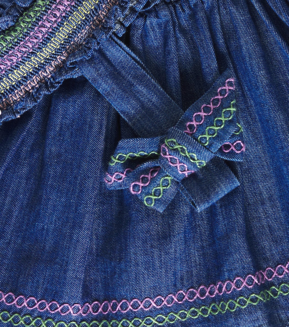 Besticktes Top Tallow aus Denim | Zimmermann Kids