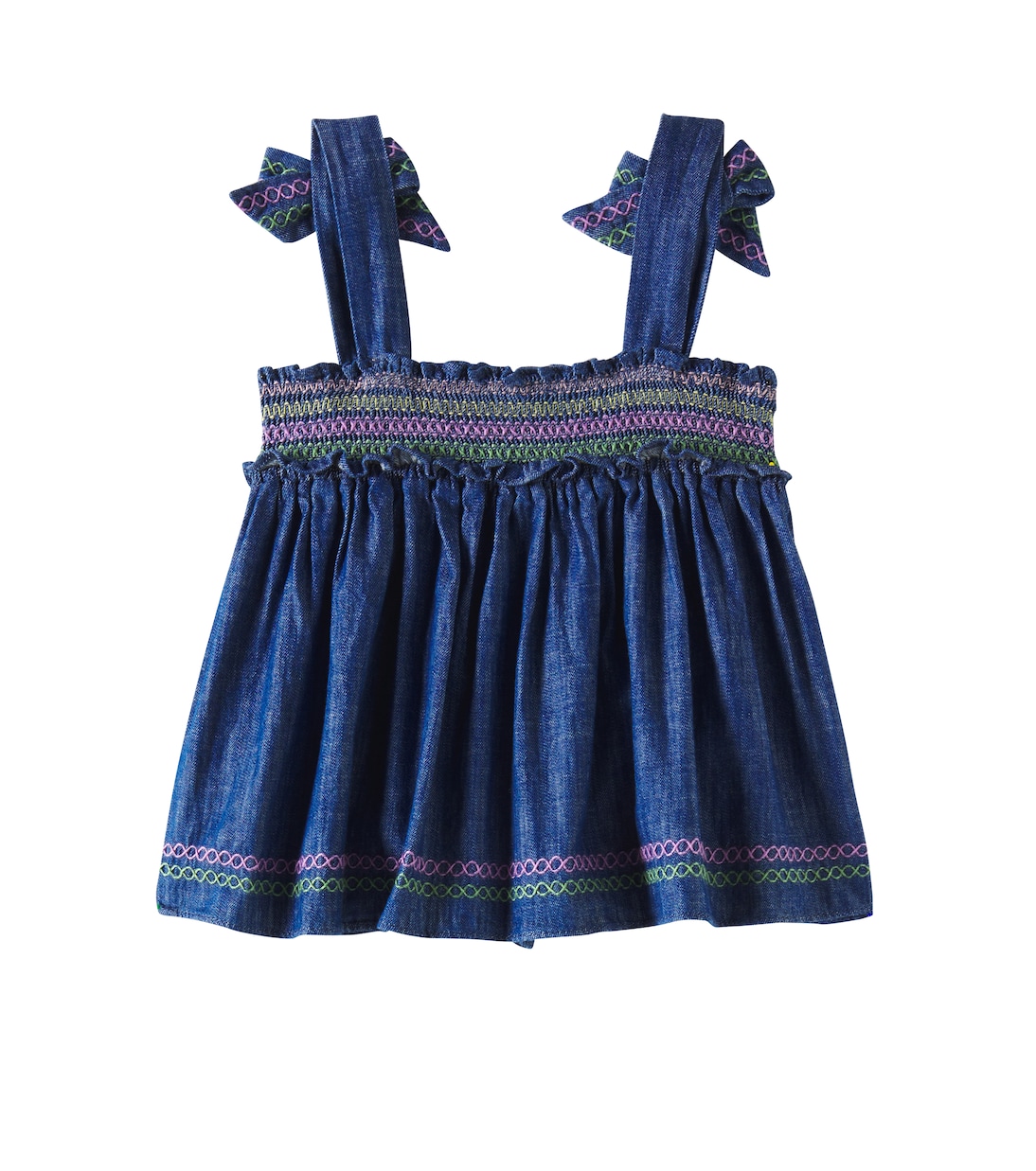 Besticktes Top Tallow aus Denim | Zimmermann Kids