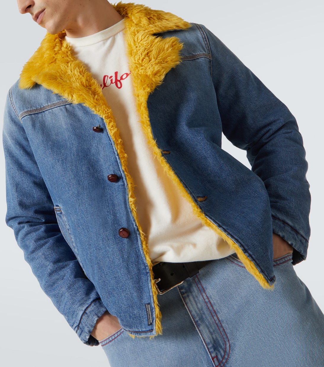 Giacca di jeans con shearling sintetico | ERL