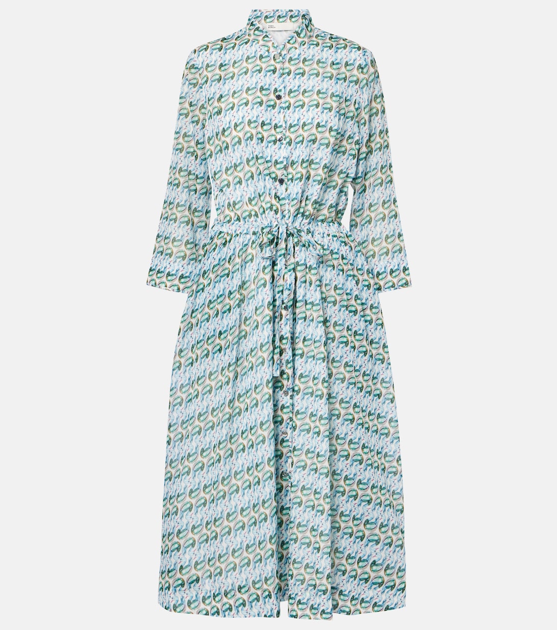 Robe midi en coton et soie imprimés | Tory Burch