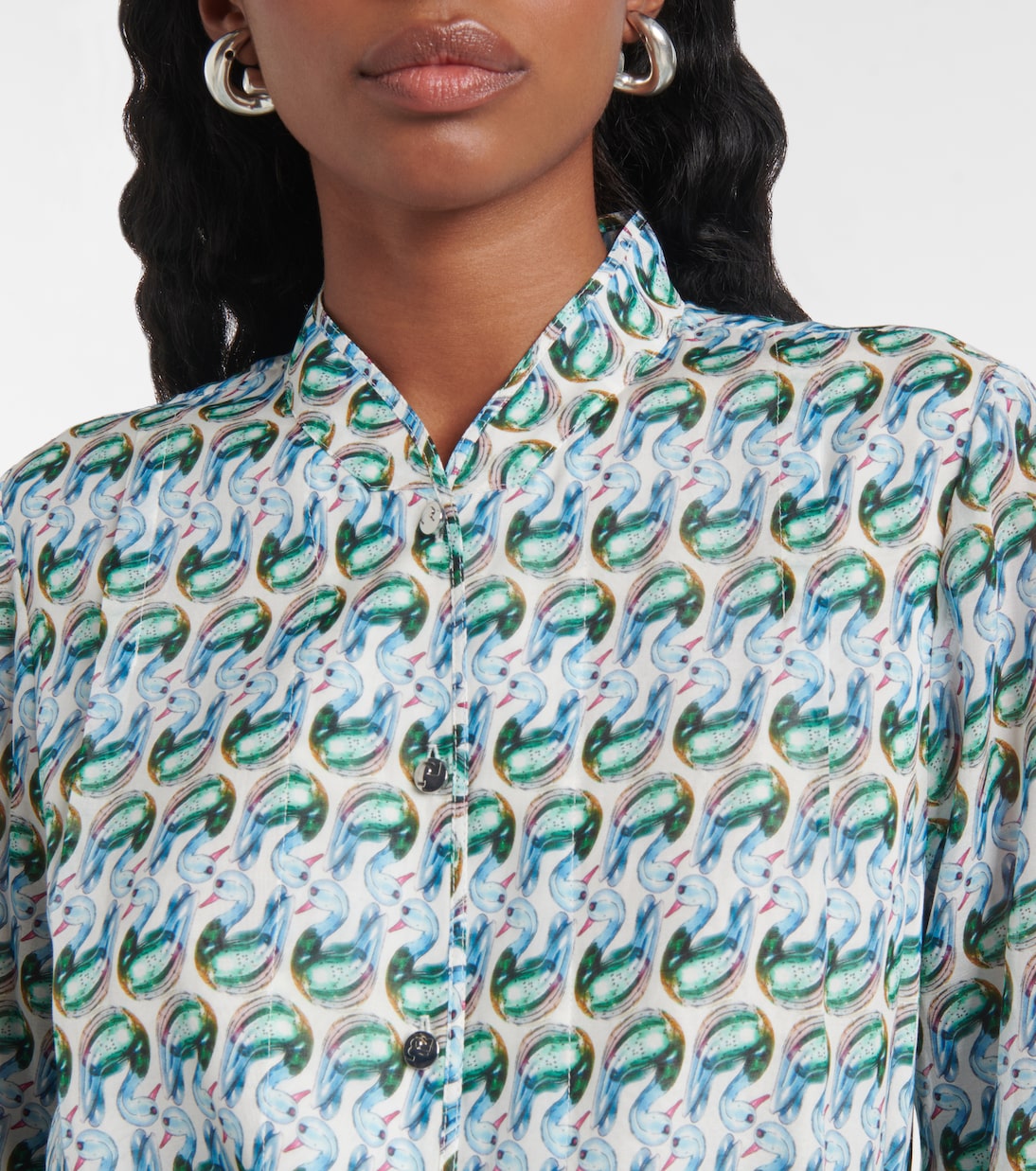 Robe midi en coton et soie imprimés | Tory Burch