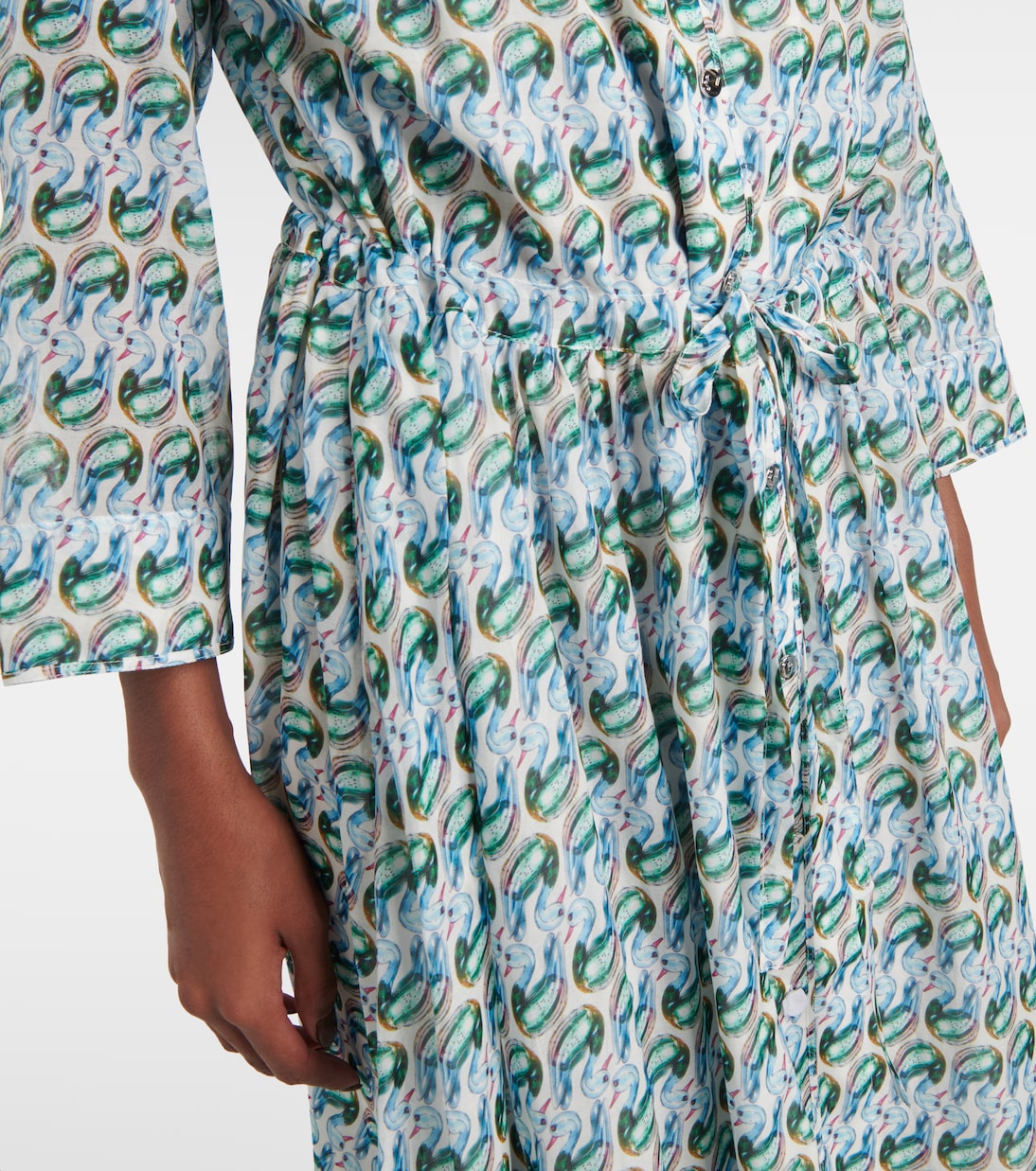 Robe midi en coton et soie imprimés | Tory Burch