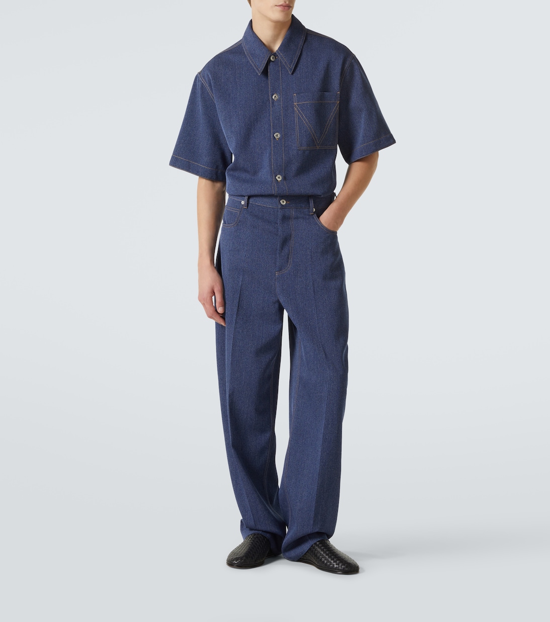 Camicia in maglia di lana e cotone  | Bottega Veneta