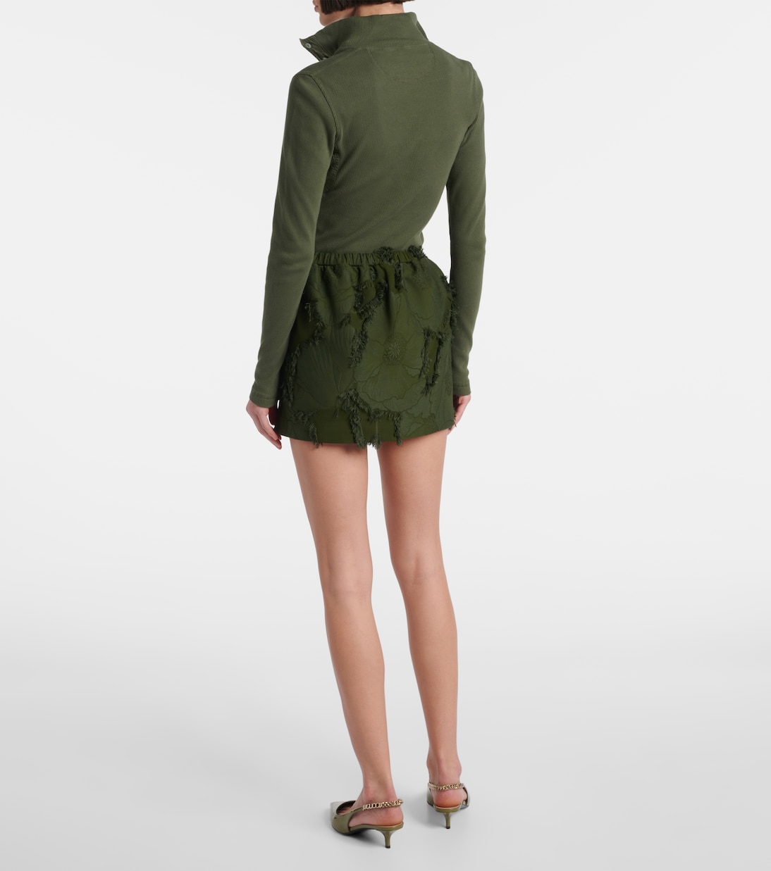 Mini-jupe en jacquard à fleurs | Gucci