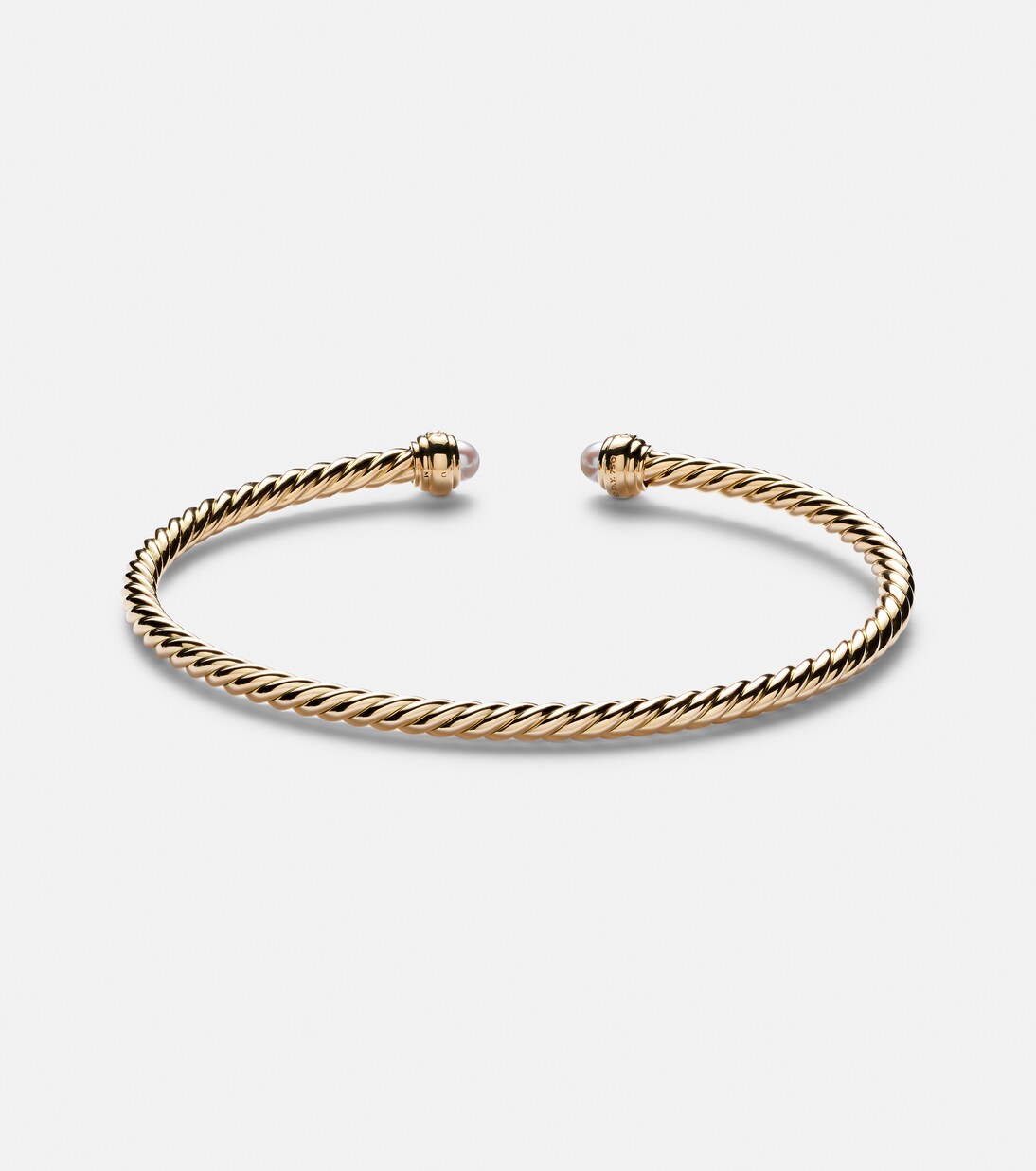 Bracciale Cablespira® Flex in oro 18kt con perle d'acqua dolce e diamanti | David Yurman